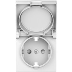 Розетка 1-местная с заземлением с защитными шторками и крышкой 16А IP44 Donel A07 белый матовый, Donel