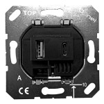 USB зарядное устройство, 3.1A тип A:max 18W,тип С:max 32W, черный, серия DUSB, Donel