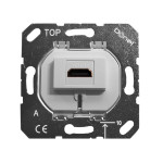 Механизм HDMI 2.0a, белый, разъем Type A 180&deg; 4K Full HD @ 48 Hz 3D, HDR Video, 18.0 Gbit/s, Donel