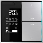 Многофункциональный комнатный термостат KNX, ЖК-экран, встроенный датчик температуры, глянцевое серебро, Donel