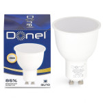 Светодиодная лампа 9Вт, MR16, 220В, GU10, 4000K, 675Лм, Ra>80, 110&deg;, D50хH65мм, Donel