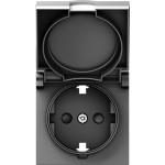 Donel A07 сталь накладка для розетки Schuko с заземлением, с крышкой, 16A 250 В~, серия DB