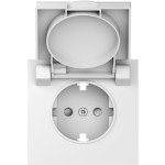Donel S08 матовый белый накладка для розетки Schuko с заземлением, с крышкой, 16A 250 В~, серия DB